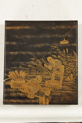 Lot 491 - A FINE JAPANESE MEIJI PERIOD LACQUER WORK SUZURIBAKO (WRITING BOX)