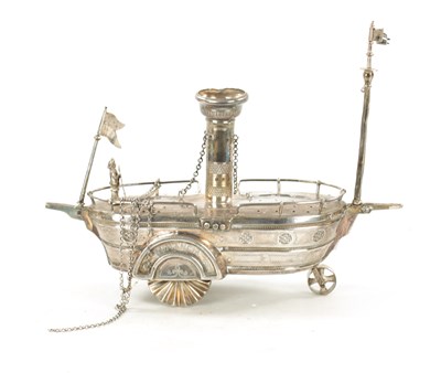 Lot 727 - AN EARLY 20TH CENTURY SILVER METAL NOVELTY TABLE LIGHTER