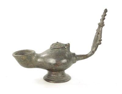 Lot 939 - AN 18TH CENTURY PEWTER WHALING LAMP