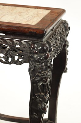 Lot 516 - A 19TH CENTURY CHINESE HARDWOOD JARDINIERE STAND