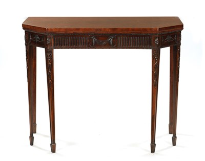 Lot 1391 - A LATE GEORGIAN ADAM-STYLE MAHOGANY CARD TABLE