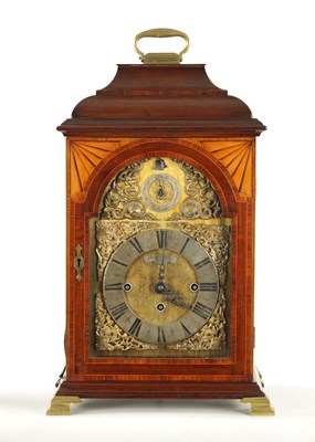 Lot 1275 - SETH AGAR, YORK. A MAHOGANY TRIPLE FUSEE BRACKET CLOCK