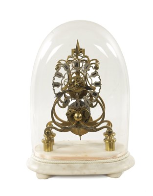 Lot 1362 - TAYLOR, MARKET PLACE, PONTEFRACT. A MID 19TH CENTURY SKELETON CLOCK