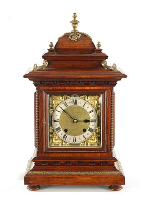 Lot 1289 - A LATE 19TH CENTURY GERMAN ORMOLU MOUNTED WALNUT BRACKET CLOCK