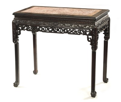 Lot 263 - A 19TH CENTURY CHINESE HARDWOOD ALTAR TABLE
