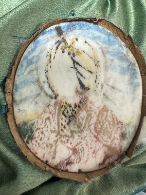 Lot 276 - A CASE GROUP OF NINETEEN PAINTED IVORY MINIATURE PORTRAITS OF THE INDIAN MAHARAJA OF PUNJAB
