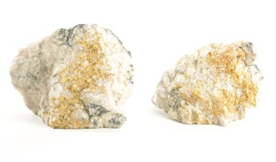 Lot 280 - TWO RARE AND LARGE PURE GOLD AND QUARTZ SPECIMENS