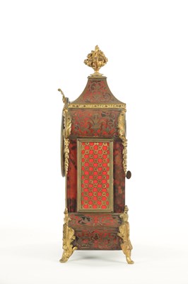 Lot 1050 - A LATE 19TH CENTURY FRENCH BOULLE SWINGING CHERUB MANTEL CLOCK