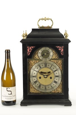 Lot 1026 - CHRISTOPHER GOULD, LONDON. AN EARLY 18TH CENTURY EBONY VENEERED QUARTER REPEATING VERGE BRACKET CLOCK