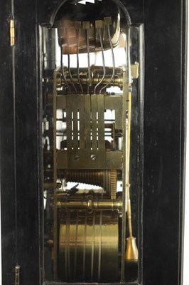 Lot 1026 - CHRISTOPHER GOULD, LONDON. AN EARLY 18TH CENTURY EBONY VENEERED QUARTER REPEATING VERGE BRACKET CLOCK