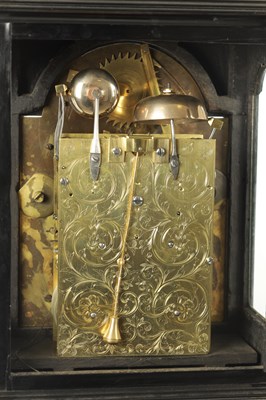Lot 1026 - CHRISTOPHER GOULD, LONDON. AN EARLY 18TH CENTURY EBONY VENEERED QUARTER REPEATING VERGE BRACKET CLOCK