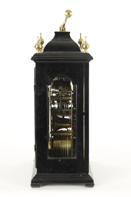 Lot 1026 - CHRISTOPHER GOULD, LONDON. AN EARLY 18TH CENTURY EBONY VENEERED QUARTER REPEATING VERGE BRACKET CLOCK