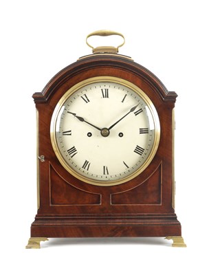 Lot 1042 - EDWARD BIRD, BRISTOL. A REGENCY MAHOGANY PAD TOP BRACKET CLOCK
