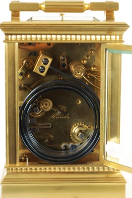 Lot 1095 - ALFRED BAVEUX. A RARE LATE 19TH CENTURY FRENCH GRAND SONNERIE CARRIAGE CLOCK ON FOUR GONGS