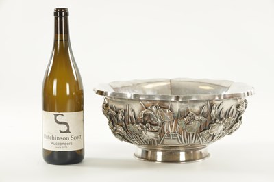 Lot 204 - A LARGE JAPANESE MEIJI PERIOD SILVER BOWL