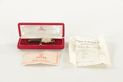 Lot 578 - A  1960'S GENTLEMAN’S 9CT GOLD ROLEX TUDOR WRISTWATCH WITH ORIGINAL BOX AND PAPERWORK