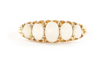 Lot 353 - AN 18CT GOLD OPAL FIVE STONE RING