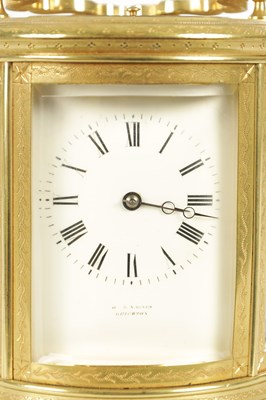 Lot 1028 - A LATE 19TH CENTURY FRENCH ENGRAVED OVAL CASED REPEATING CARRIAGE CLOCK