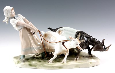 Lot 71 - A MEISSEN PORCELAIN ANIMAL FIGURE GROUP...
