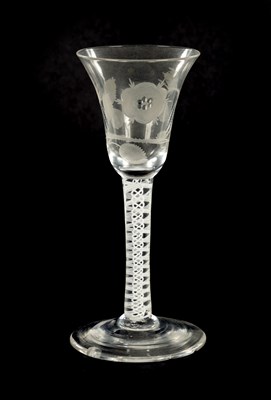 Lot 7 - AN 18TH CENTURY WINE GLASS