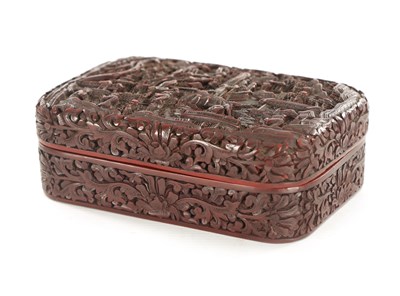Lot 119 - A 19TH CENTURY CHINESE CINNABAR LACQUERWORK BOX