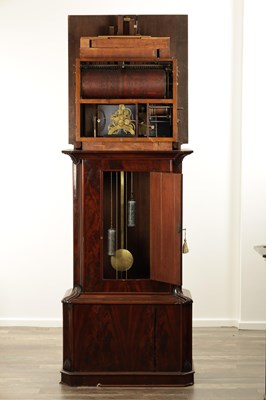 Lot 1054 - IGNAZ SCHOEPPERLE, LENZKIRCH. AN EARLY 19TH CENTURY GERMAN MUSICAL ORGAN LONGCASE CLOCK