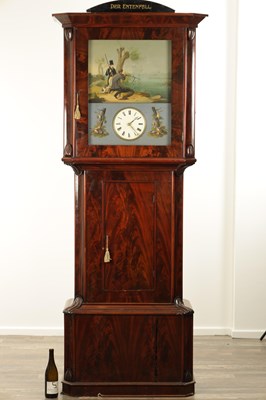 Lot 1054 - IGNAZ SCHOEPPERLE, LENZKIRCH. AN EARLY 19TH CENTURY GERMAN MUSICAL ORGAN LONGCASE CLOCK