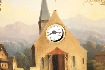 Lot 1099 - A RARE 19TH CENTURY FRENCH MUSICAL AUTOMATION PICTURE CLOCK