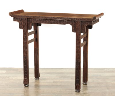 Lot 96 - A 19TH CENTURY CHINESE HARDWOOD ALTER TABLE