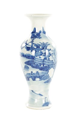 Lot 232 - A 19TH CENTURY CHINESE PORCELAIN BLUE AND WHITE BALUSTER VASE