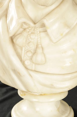 Lot 658 - A GOOD 19TH CENTURY CARVED WHITE MARBLE BUST OF WILLIAM SHAKESPEARE