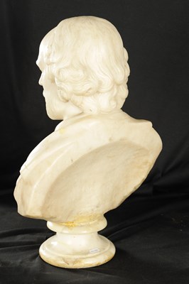 Lot 658 - A GOOD 19TH CENTURY CARVED WHITE MARBLE BUST OF WILLIAM SHAKESPEARE