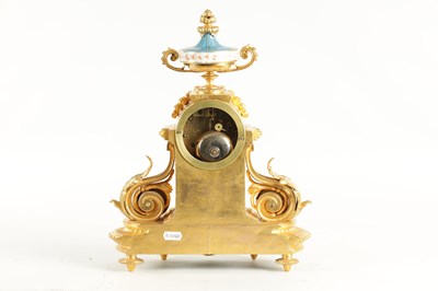 Lot 1091 - A 19TH CENTURY FRENCH GILT METAL AND PORCELAIN MANTEL CLOCK