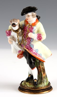 Lot 74 - AN UNUSUAL MEISSEN SCENT BOTTLE depicting a...