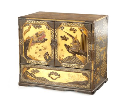 Lot 159 - A JAPANESE MEIJI-PERIOD GILT LACQUERED TABLE CABINET