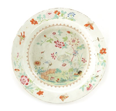 Lot 265 - A LARGE 18TH CENTURY CHINESE FAMILLE ROSE PORCELAIN BOWL