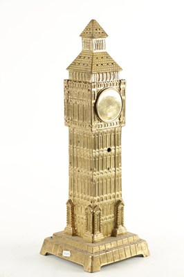 Lot 1533 - AN UNUSUAL LATE 19TH CENTURY BRASS CASED MANTEL CLOCK MODELLED AS BIG BEN