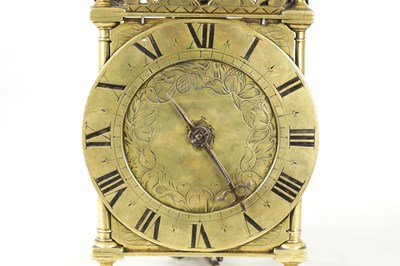Lot 1094 - A 17TH CENTURY BRASS LANTERN CLOCK