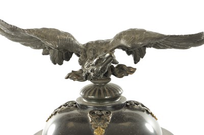 Lot 1134 - A 19TH CENTURY FRENCH SLATE AND ORMOLU MOUNTED THREE-PIECE CLOCK GARNITURE