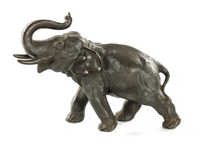 Lot 146 - A JAPANESE MEIJI PERIOD PATINATED BRONZE SCULPTURE