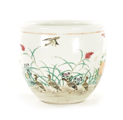 Lot 131 - A 19TH CENTURY CHINESE FAMILLE ROSE PORCELAIN JARDINIERE