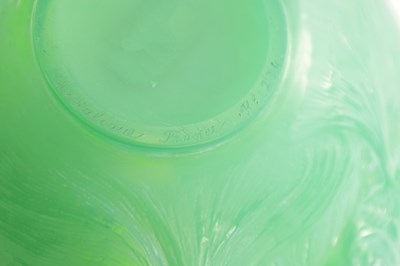 Lot 15 - A RENE LALIQUE JADE GREEN FORMOSE GLASS VASE