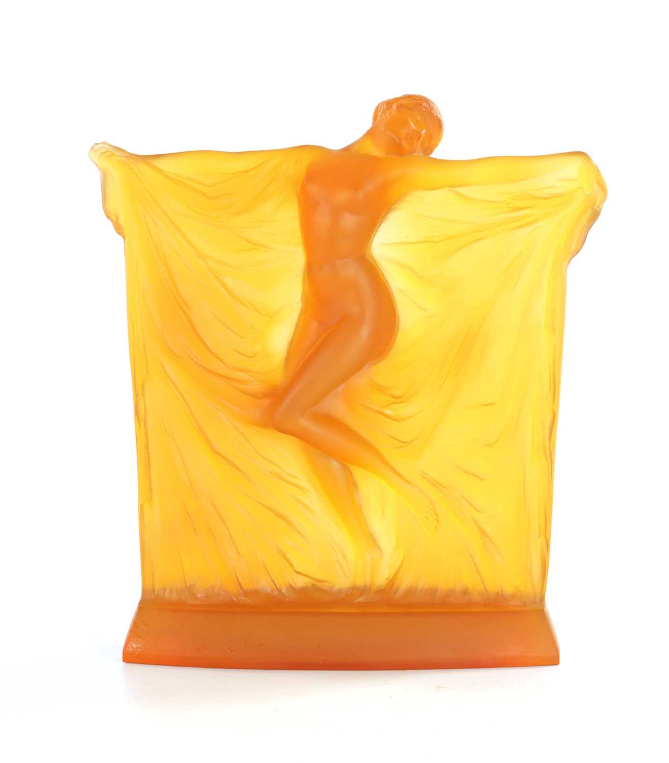 Lot 17 - A RENE LALIQUE THAIS STATUETTE IN BUTTERSCOTCH GLASS