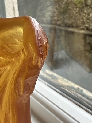 Lot 17 - A RENE LALIQUE THAIS STATUETTE IN BUTTERSCOTCH GLASS