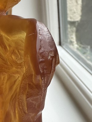 Lot 17 - A RENE LALIQUE THAIS STATUETTE IN BUTTERSCOTCH GLASS