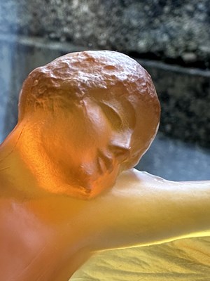 Lot 17 - A RENE LALIQUE THAIS STATUETTE IN BUTTERSCOTCH GLASS