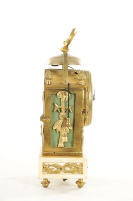 Lot 1049 - A GOOD LATE 18TH CENTURY FRENCH EMPIRE EIGHT-DAY MANTEL CLOCK WITH ALARM