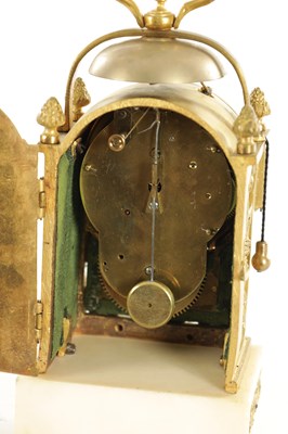 Lot 1049 - A GOOD LATE 18TH CENTURY FRENCH EMPIRE EIGHT-DAY MANTEL CLOCK WITH ALARM