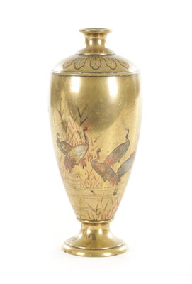 Lot 194 - A FINE JAPANESE BRONZE AND MIXED METAL CABINET VASE