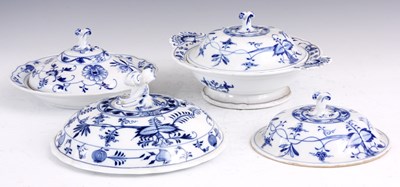Lot 79 - A MEISSEN BLUE AND WHITE LARGE TWO HANDLED...
